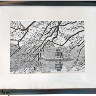 Hand-embroidered painting - Hoan Kiem Lake